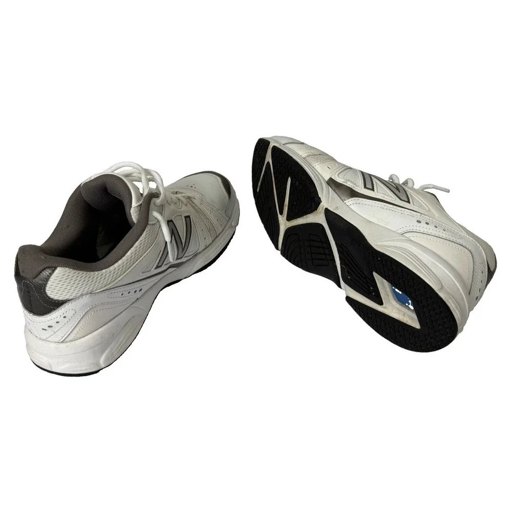 Mens New Balance 519 Abzorb Walking Shoes Sz 8.5 White Leather Gray MX519WG
